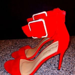 Red Ankle Strap Heels!